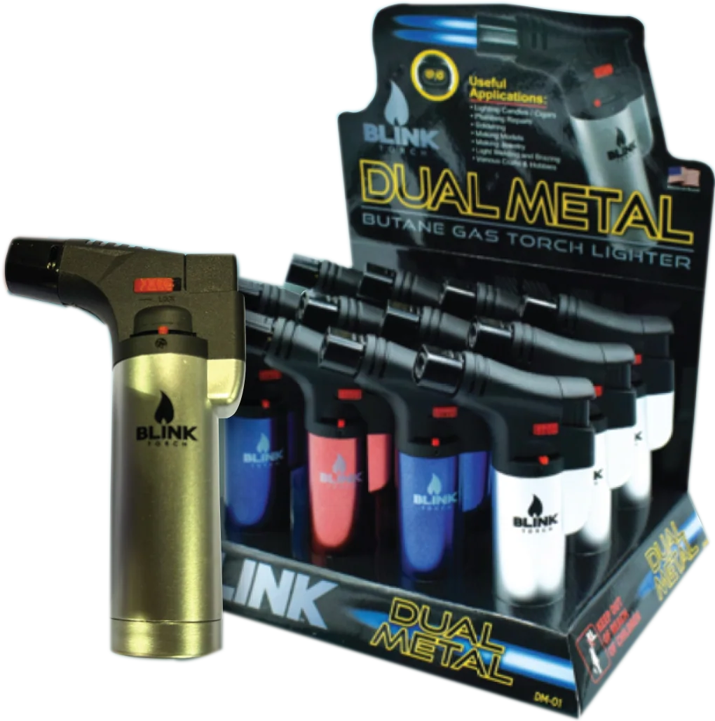 Medium Dual Metal Flame Torch
