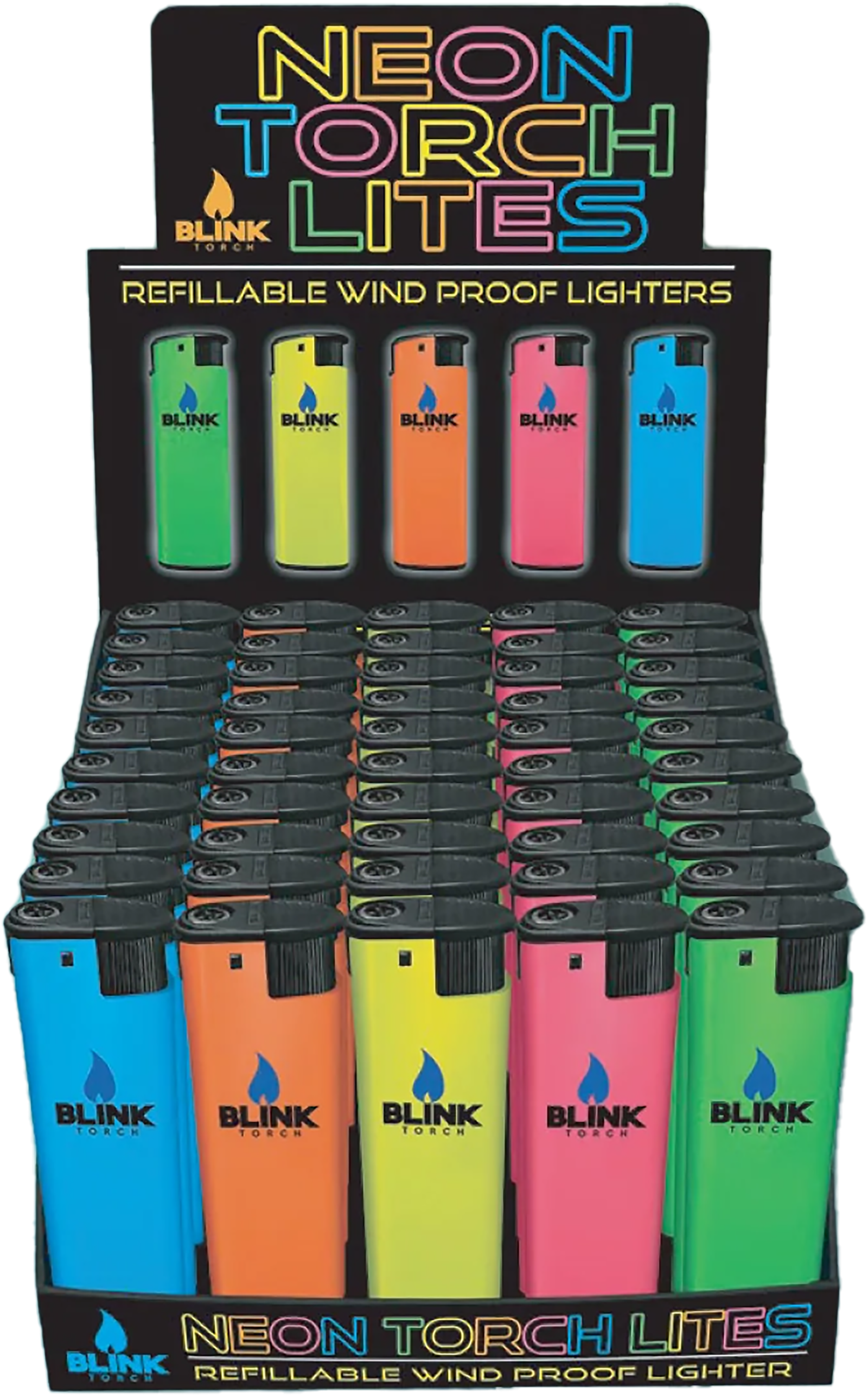 Neon Windproof Refillable Lighters
