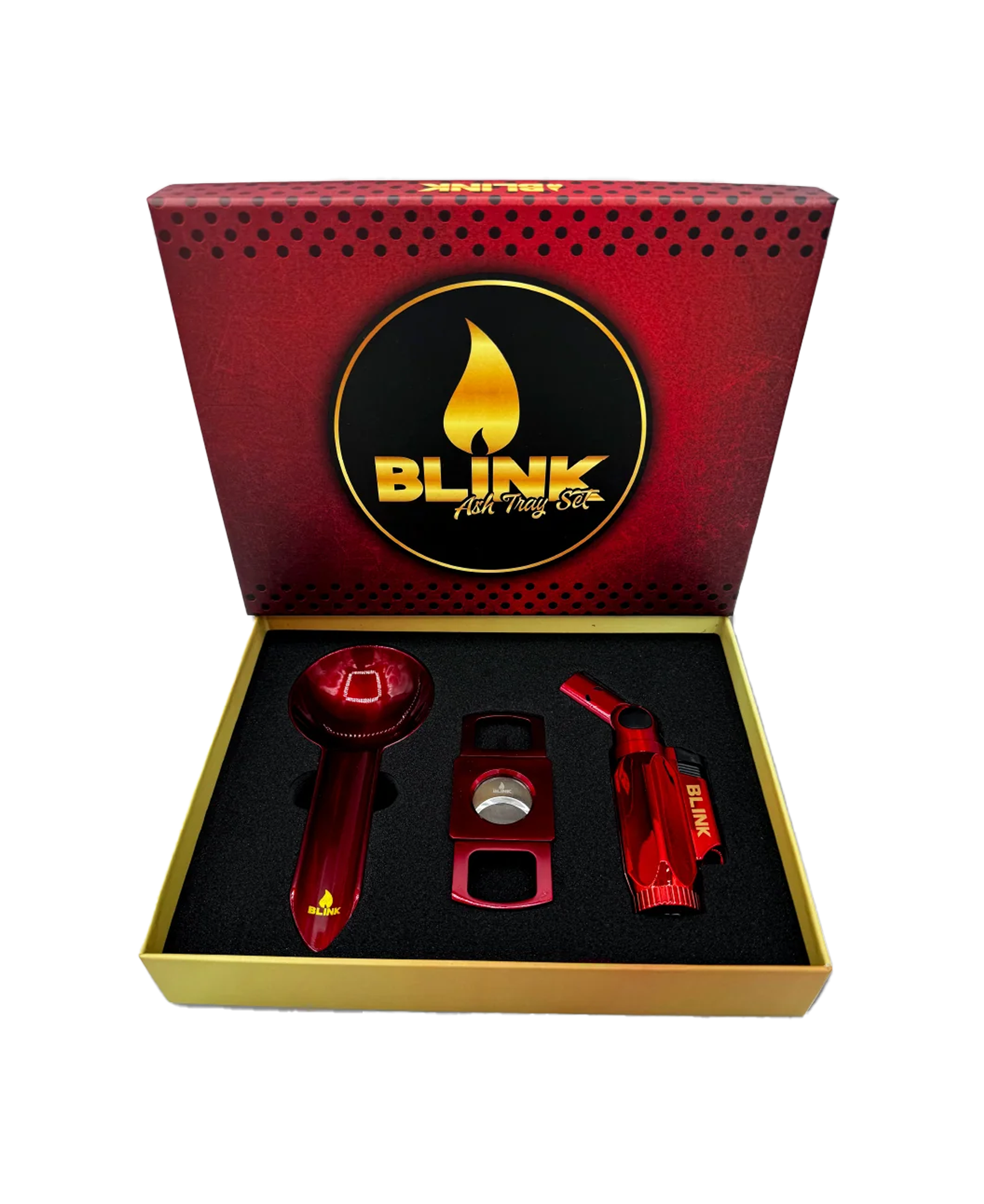 (Cigar cutter, ashtray and torch)