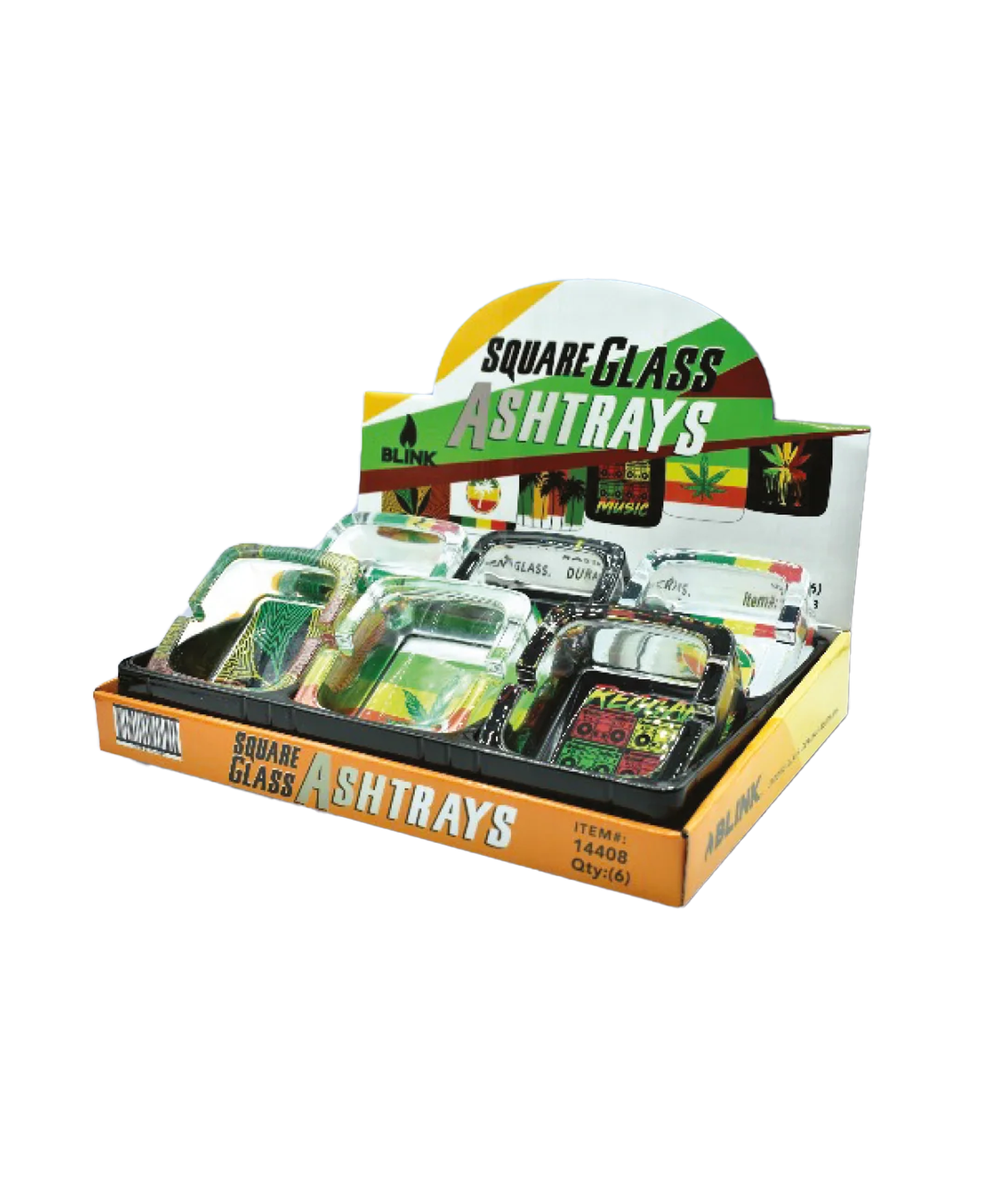 Square Glass Ashtray - Rasta